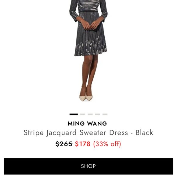 MING WANG STRIPE JACQUARD SWEATER DRESS - Picture 4 of 4